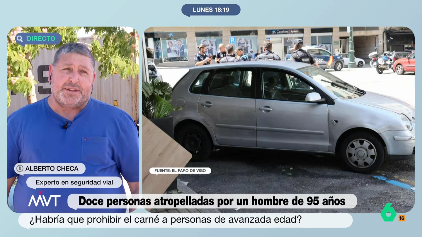 Un experto en seguridad vial, tras atropellar un hombre de 95 años a 12 personas Alberto Checa, experto en seguridad vial, analiza el atropello de 12 personas por un conductor de 95 años que perdió el control de su vehículo. En este vídeo, defiende evaluar a los conductores de avanzada edad con "chequeos con rigor".