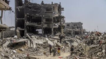 Imagen de un bombardeo israelí contra una vivienda en la Franja de Gaza