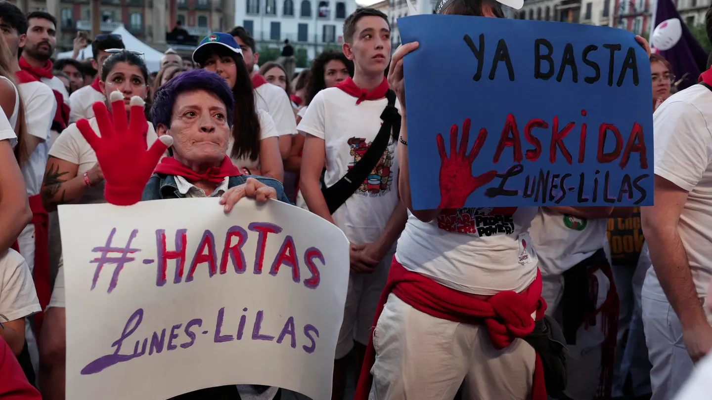 Protestas contra las agresiones sexuales en Sanfermines Protestas contra las agresiones sexuales en Sanfermines