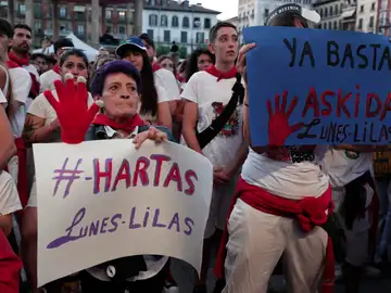 Protestas contra las agresiones sexuales en Sanfermines