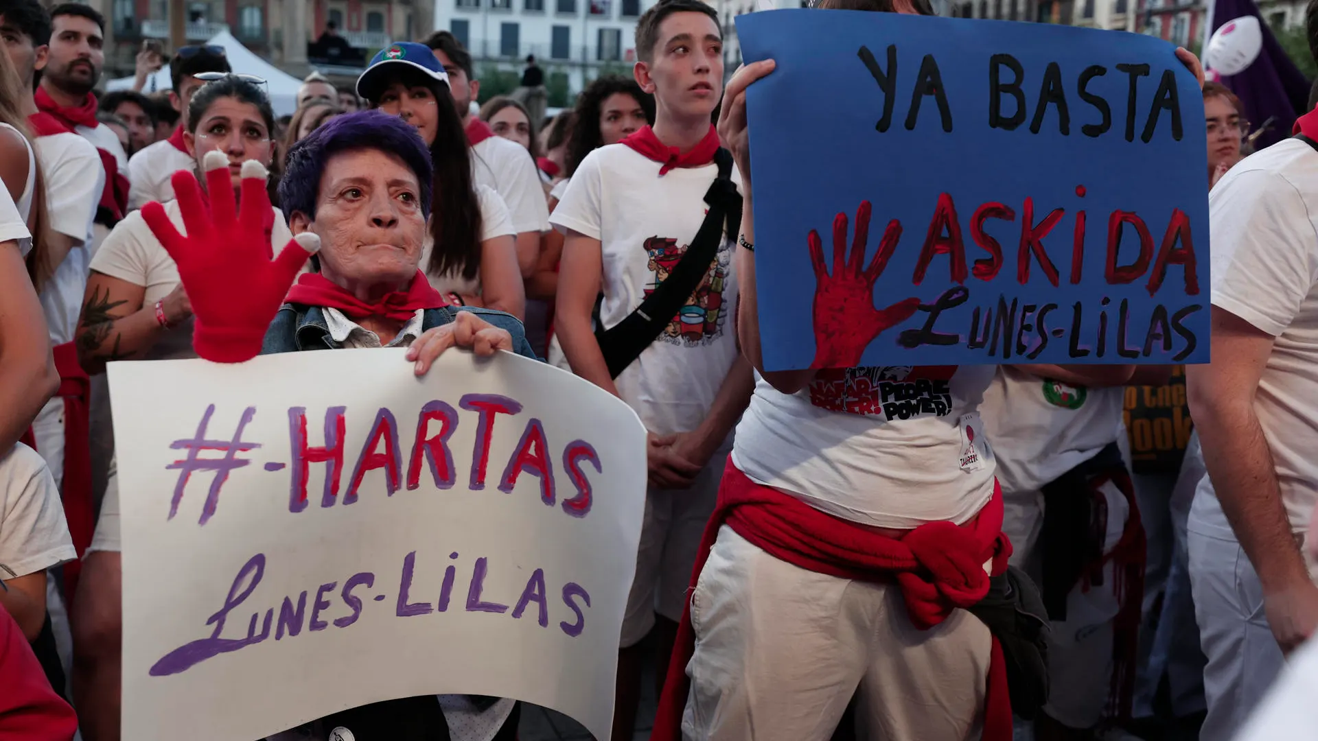 Protestas contra las agresiones sexuales en Sanfermines