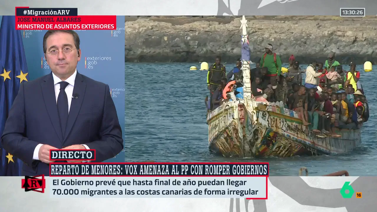Albares defiende la política migratoria del Gobierno: "Apostamos porque sea legal, ordenada y segura"