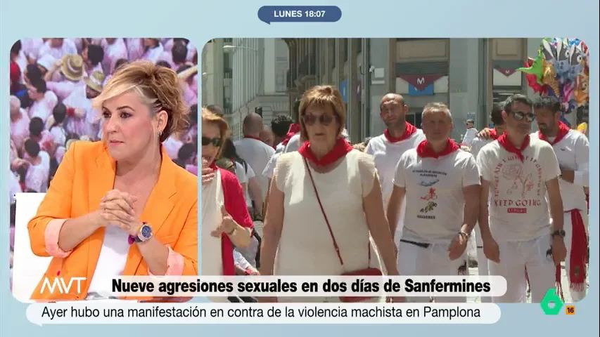 Cristina Pardo explica su experiencia el pasado fin de semana durante las fiestas de San Fermín, "un escenario de especial valor victimógeno", apunta la abogada Beatriz de Vicente en este vídeo de Más Vale Tarde.