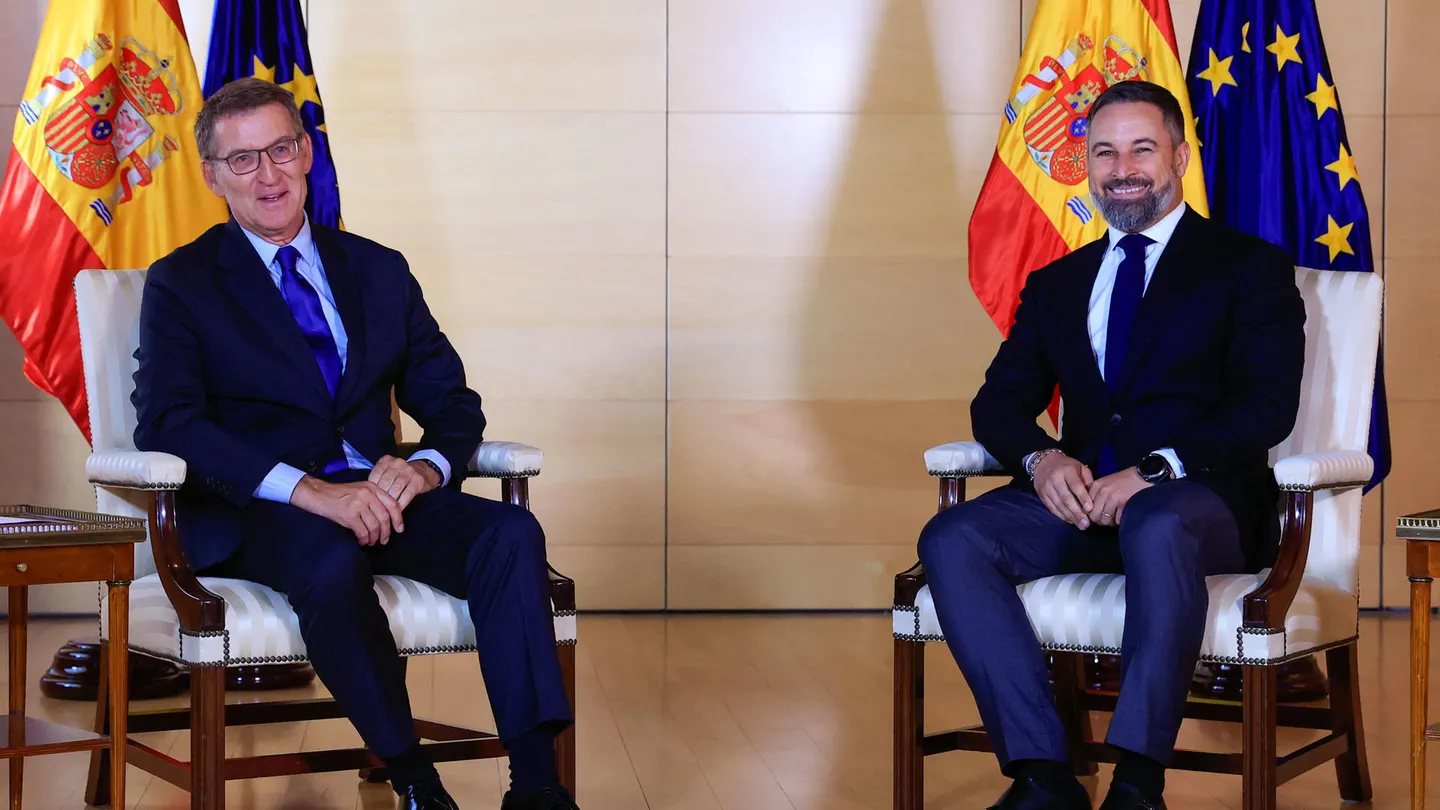 Alberto Nuñez Feijóo y Santiago Abascal, en una imagen de archivo. Alberto Nuñez Feijóo y Santiago Abascal, en una imagen de archivo.