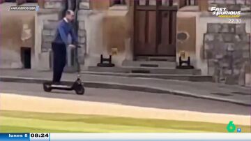 El príncipe Guillermo cazado con un patinete eléctrico por el castillo de Windsor