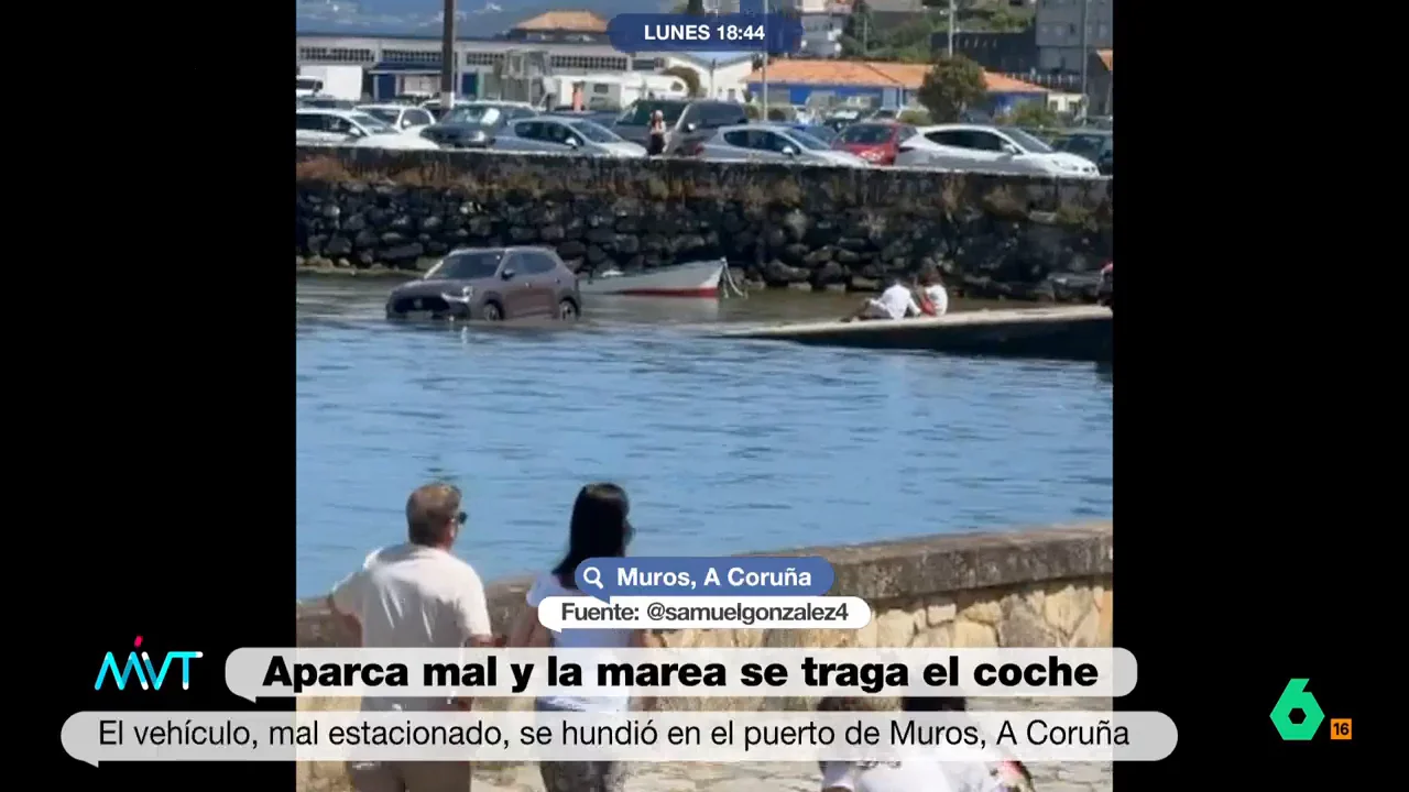 Coche mal aparcado marea