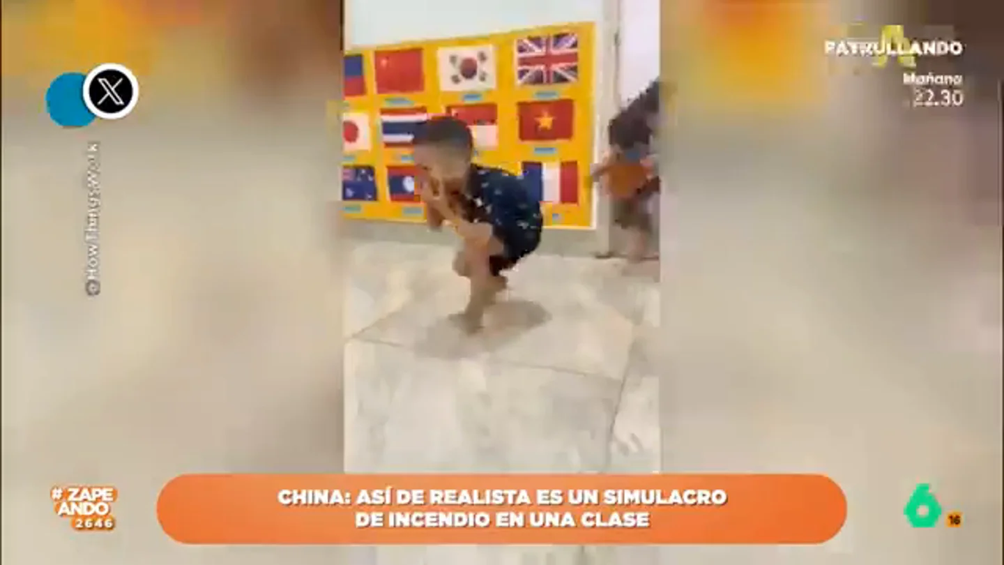 Así de realista es un simulacro de incendio en una clase de infantil en China Así de realista es un simulacro de incendio en una clase de infantil en China