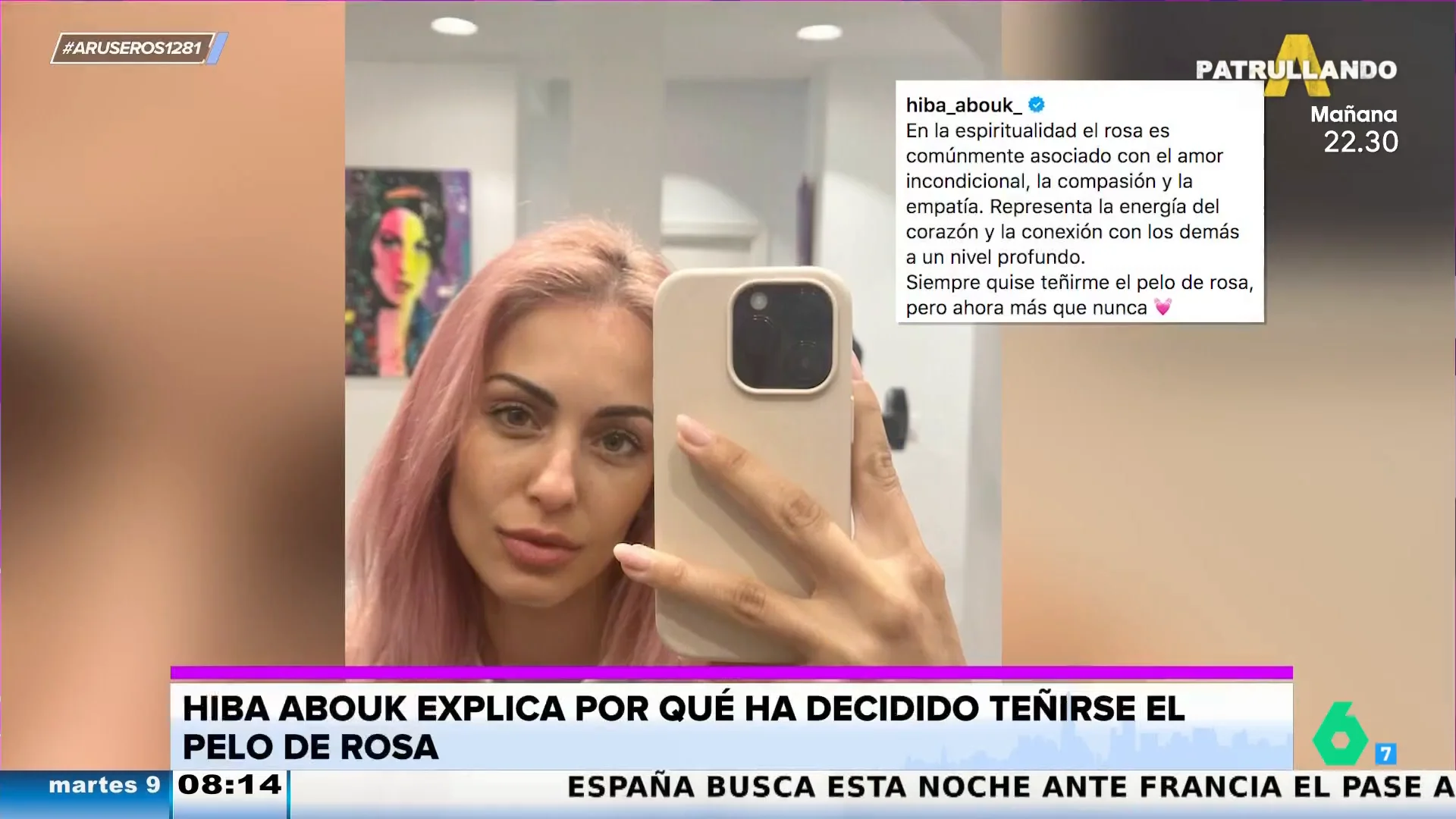 Hiba Abouk sorprende con el pelo rosa y explica el motivo de su nuevo look en su perfil de Instagram