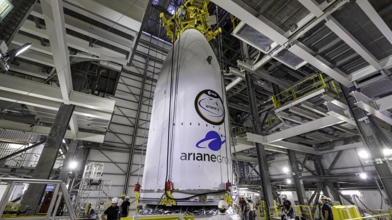 Fotografía de la cofia del nuevo cohete europeo Ariane 6. Fotografía facilitada por la ESA–L. Bourgeon. 