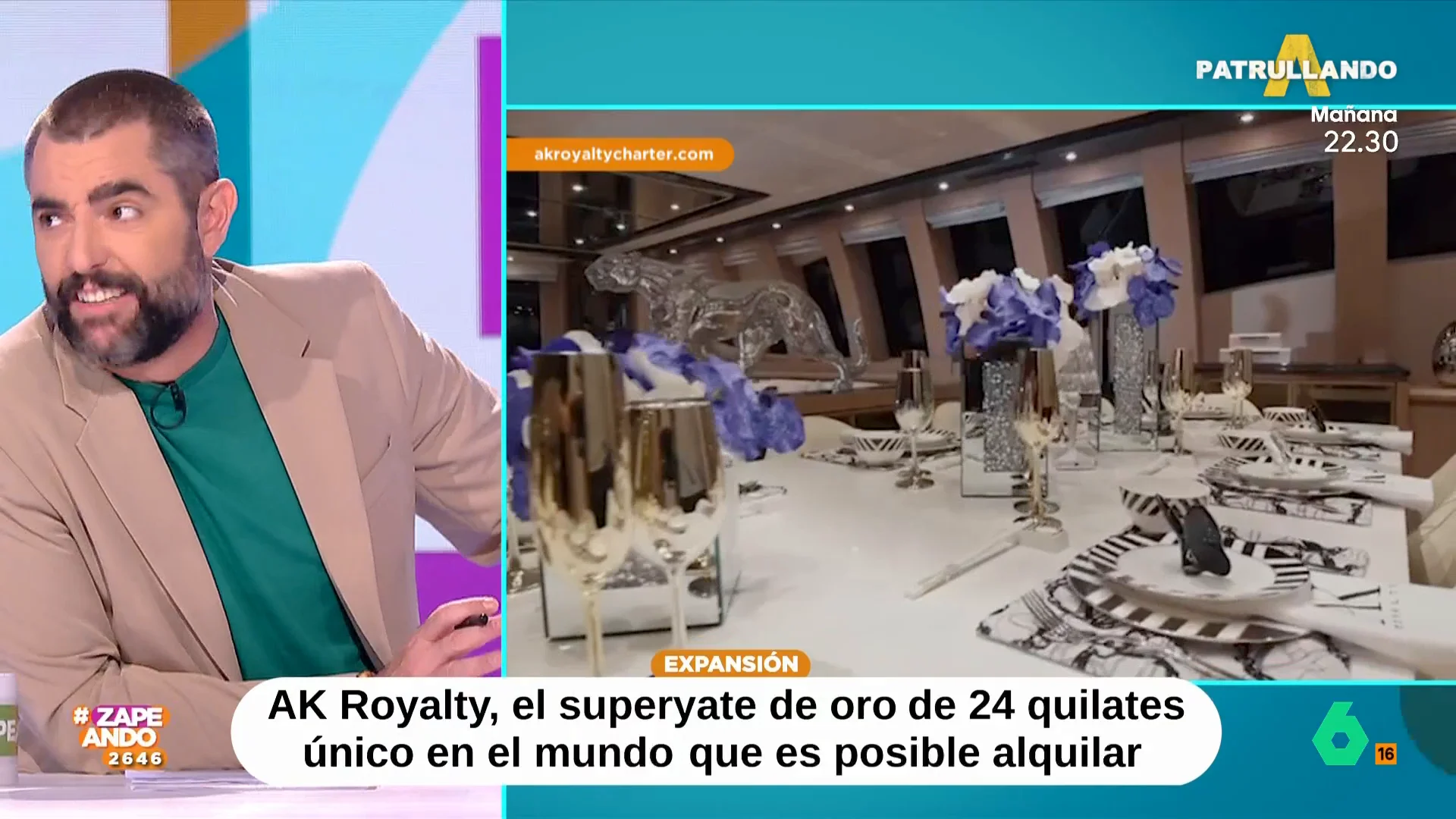 Dani Mateo, tras conocer cómo es el yate de 24 quilates de oro: "Es El Cigala del mar"