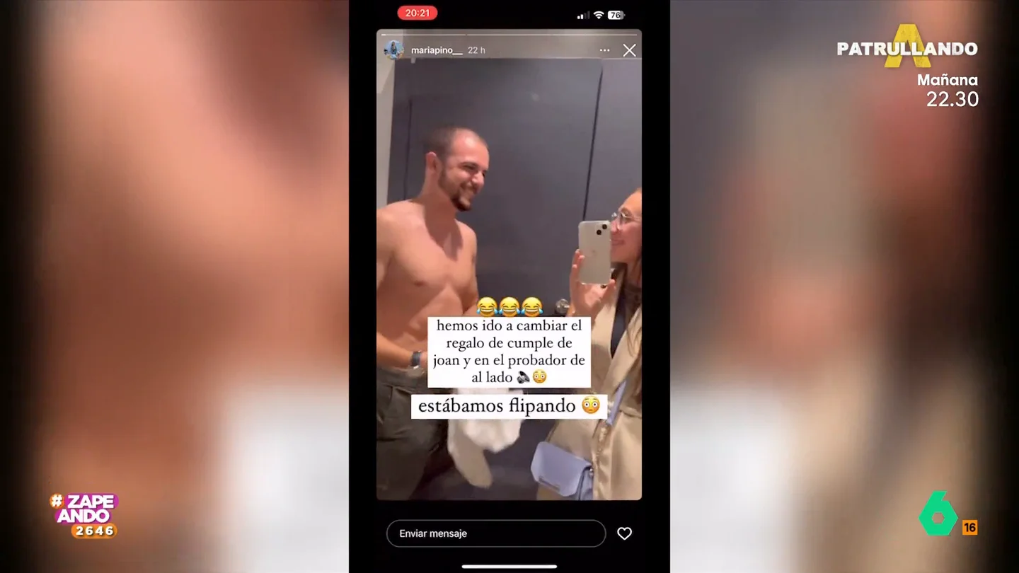 La "erótica" y divertida aventura de una pareja en un probador La "erótica" y divertida aventura de una pareja en un probador
