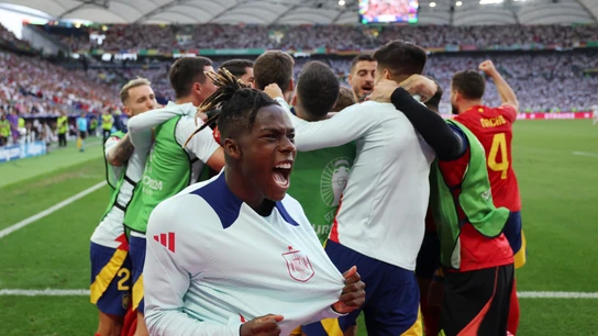 La celebración de España contra Alemania La celebración de España contra Alemania