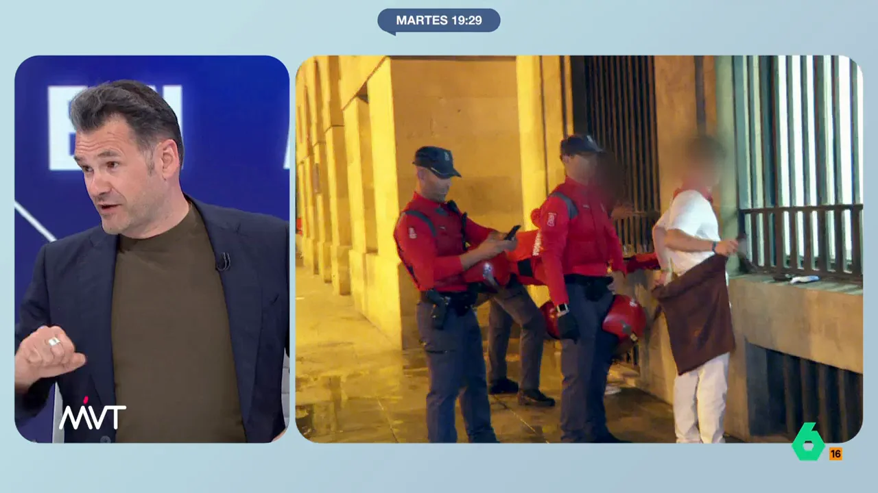 Más Vale Tarde patrulla con la Policía Foral de Navarra durante San Fermín y capta una curiosa imagen: la sanción a varias personas por orinar en vía pública, una infracción que se multa con 300 euros. La reacción de Iñaki López, en este vídeo.