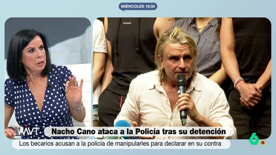 Beatriz de Vicente reacciona a las acusaciones de los becarios de Nacho Cano "Un policía sabe perfectamente que si fuerza a alguien a entregar un móvil, inmediatamente está anulando la prueba", afirma Beatriz de Vicente en este vídeo donde reacciona a las graves acusaciones de los becarios de Nacho Cano en Más Vale Tarde.