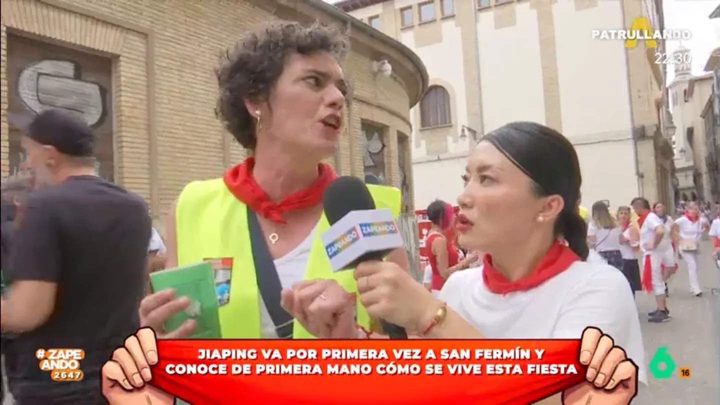 La sorprendente declaración de una turista en Sanfermines: "El vino de hoy en día es una mierda y no mancha" La sorprendente declaración de una turista en Sanfermines: "El vino de hoy en día es una mierda y no mancha"