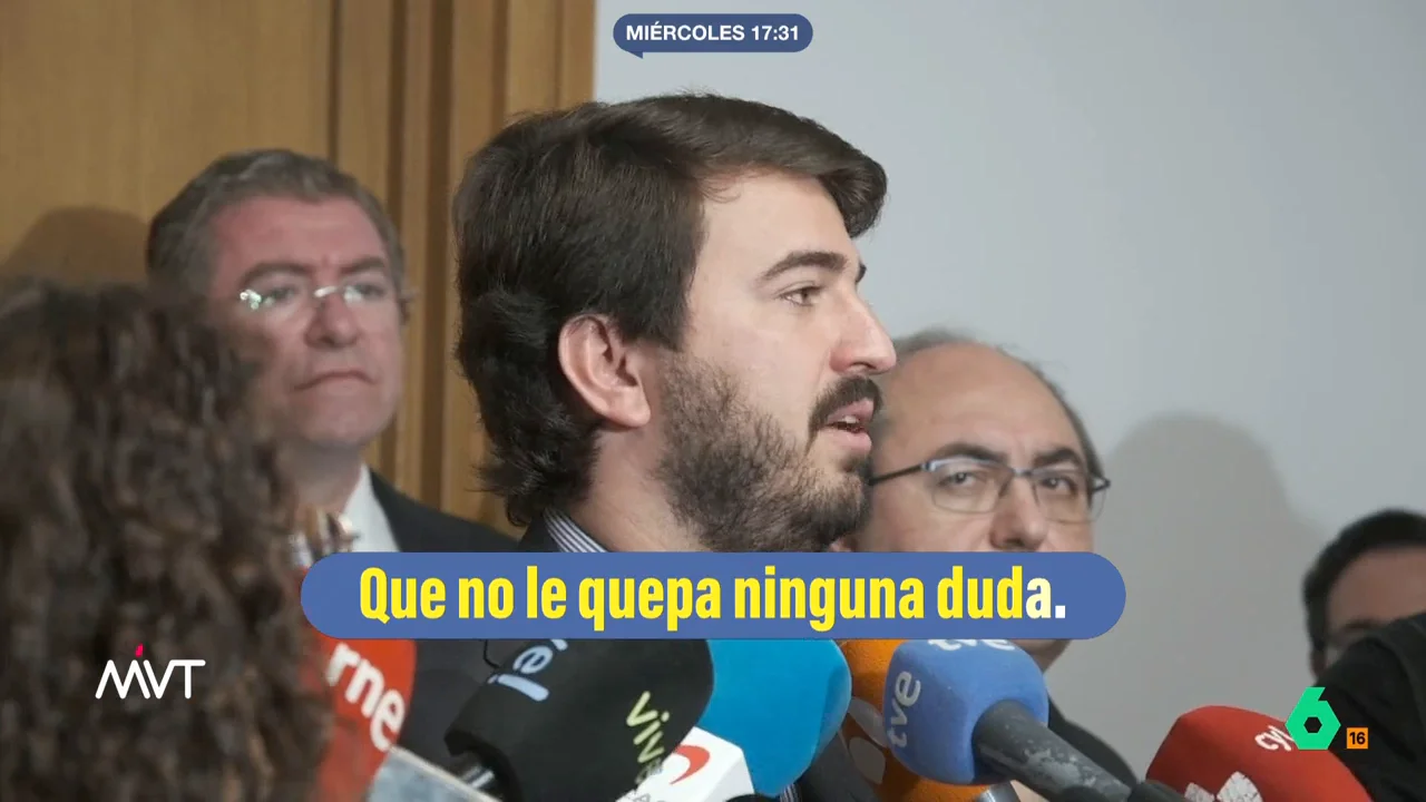 Juan García-Gallardo aseguraba a un periodista que "no le quepa ninguna duda" de que abandonaría el cargo si el PP acoge a los menores no acompañados de Canarias. La reacción de Cristina Pardo al escucharlo, en este vídeo.