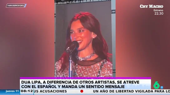 Dua Lipa sorprende con un emotivo mensaje en español en el Mad Cool: "Estoy muy agradecida de estar aquí" Dua Lipa sorprende con un emotivo mensaje en español en el Mad Cool: "Estoy muy agradecida de estar aquí"