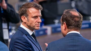 El presidente de Francia, Emmanuel Macron, en la cumbre de la OTAN 