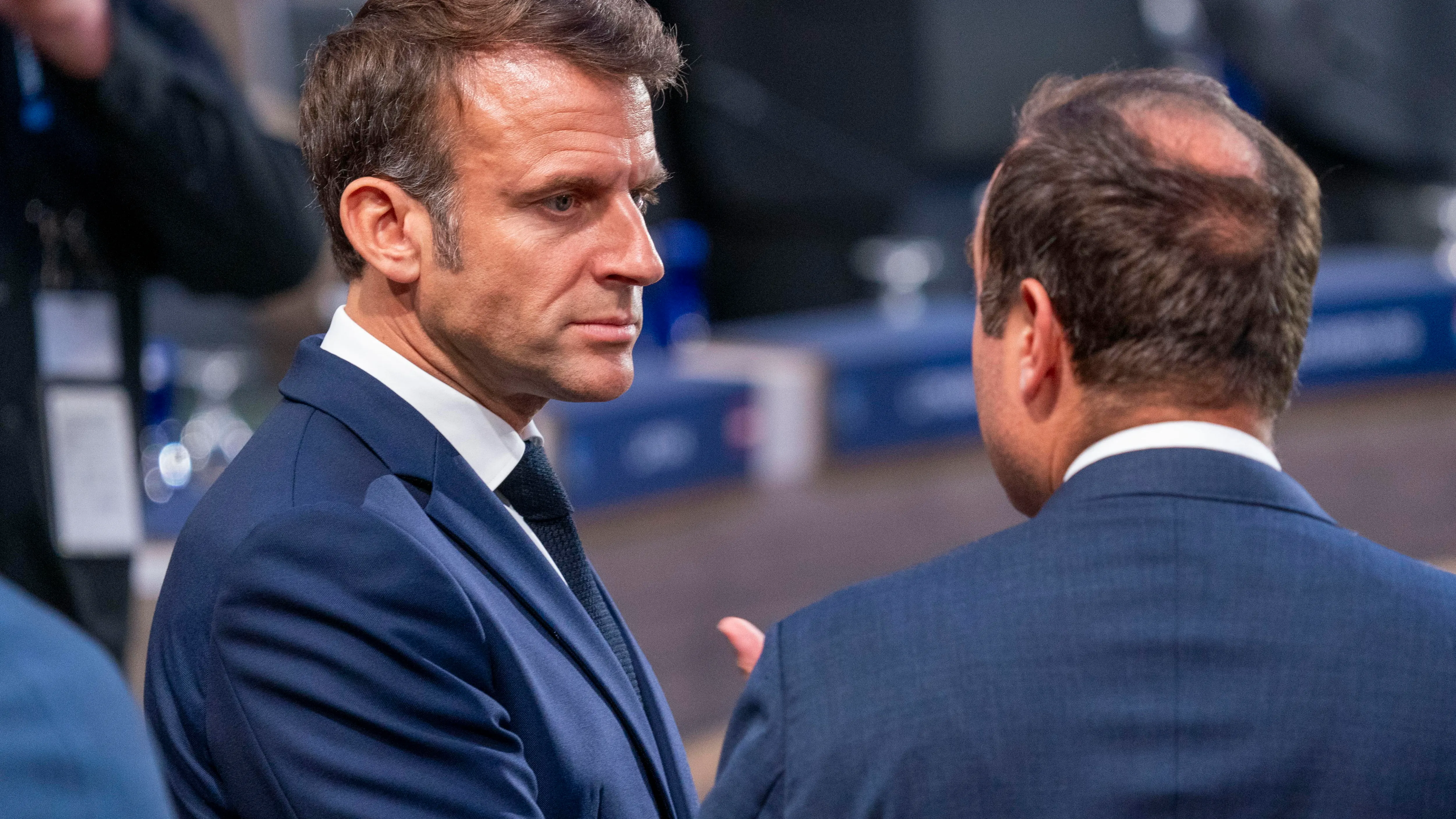 El presidente de Francia, Emmanuel Macron, en la cumbre de la OTAN 