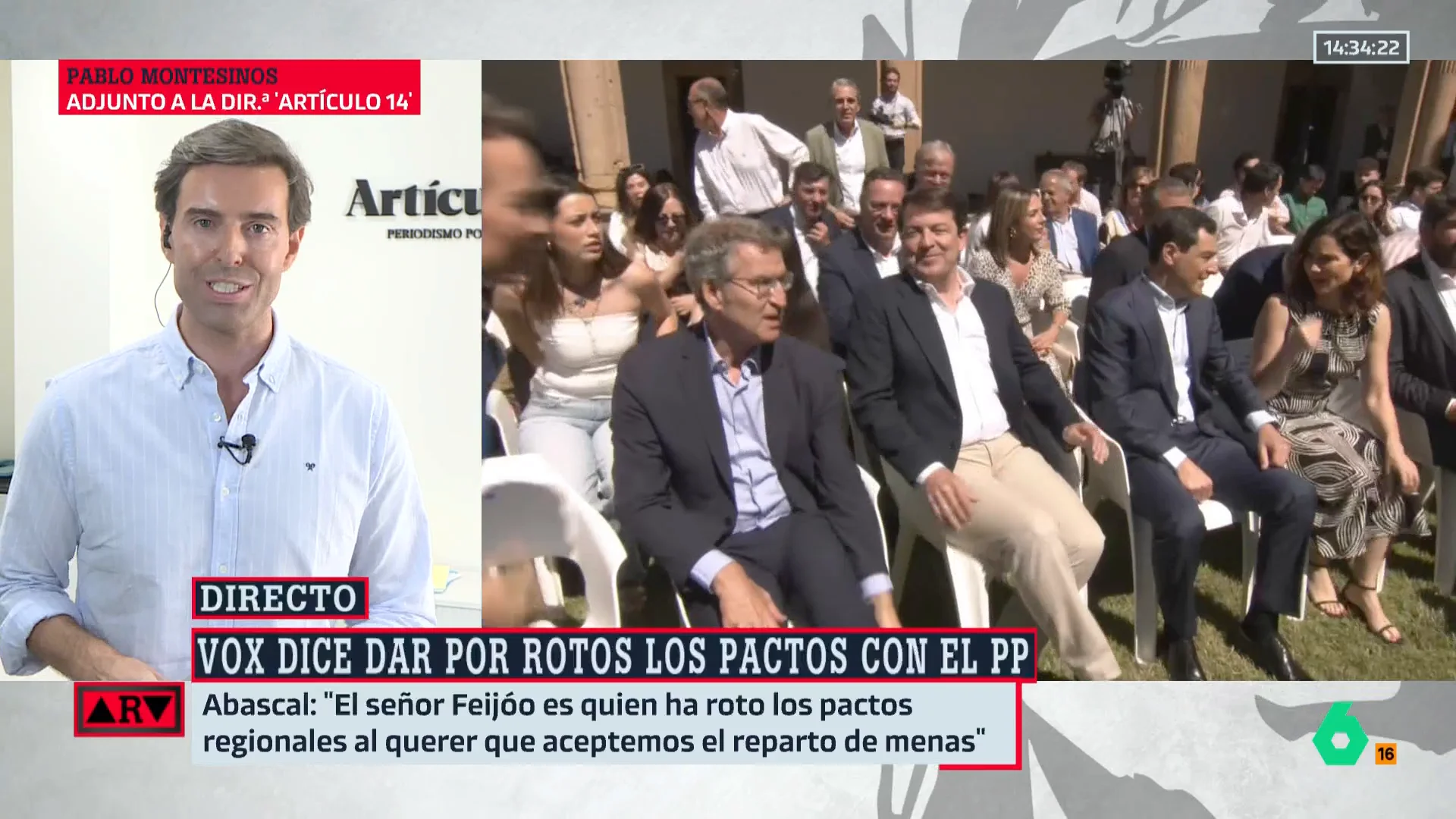 ARV- Montesinos señala que el PP "da por hecha" la ruptura con Vox: "Ya preparan las crisis de gobierno"