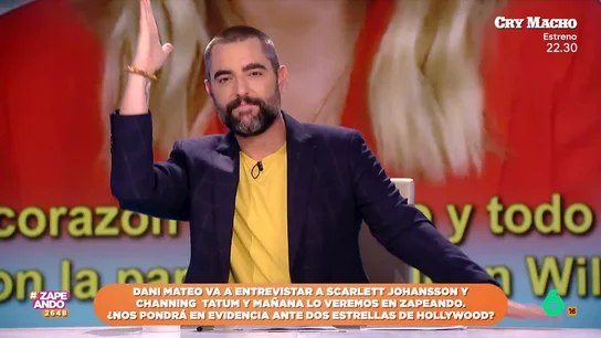 Dani Mateo entrevistará a Scarlett Johansson y Channing Tatum y le llueven los 'consejos' Graciela Álvarez desvela en Zapeando que Dani Mateo entrevistará a Scarlett Johansson y Channing Tatum. El presentador tiene dudas sobre cómo pronunciar el nombre del actor y en este vídeo recibe los 'trucos' de Torito y María Gómez.