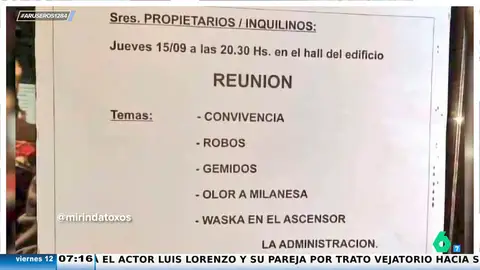 Los surrealistas temas a tratar en una junta de vecinos que triunfa en Internet: el olor a milanesa es uno