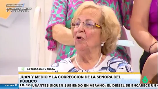La indignación de una señora cuando Juan y Medio dice que tiene 92 años: "Tengo 91 y medio" La indignación de una señora cuando Juan y Medio dice que tiene 92 años: "Tengo 91 y medio"