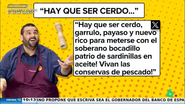 David de Jorge, a la guía gastronómica 'Taste Atlas': "Hay que ser cerdo, garrulo, payaso y nuevo rico"