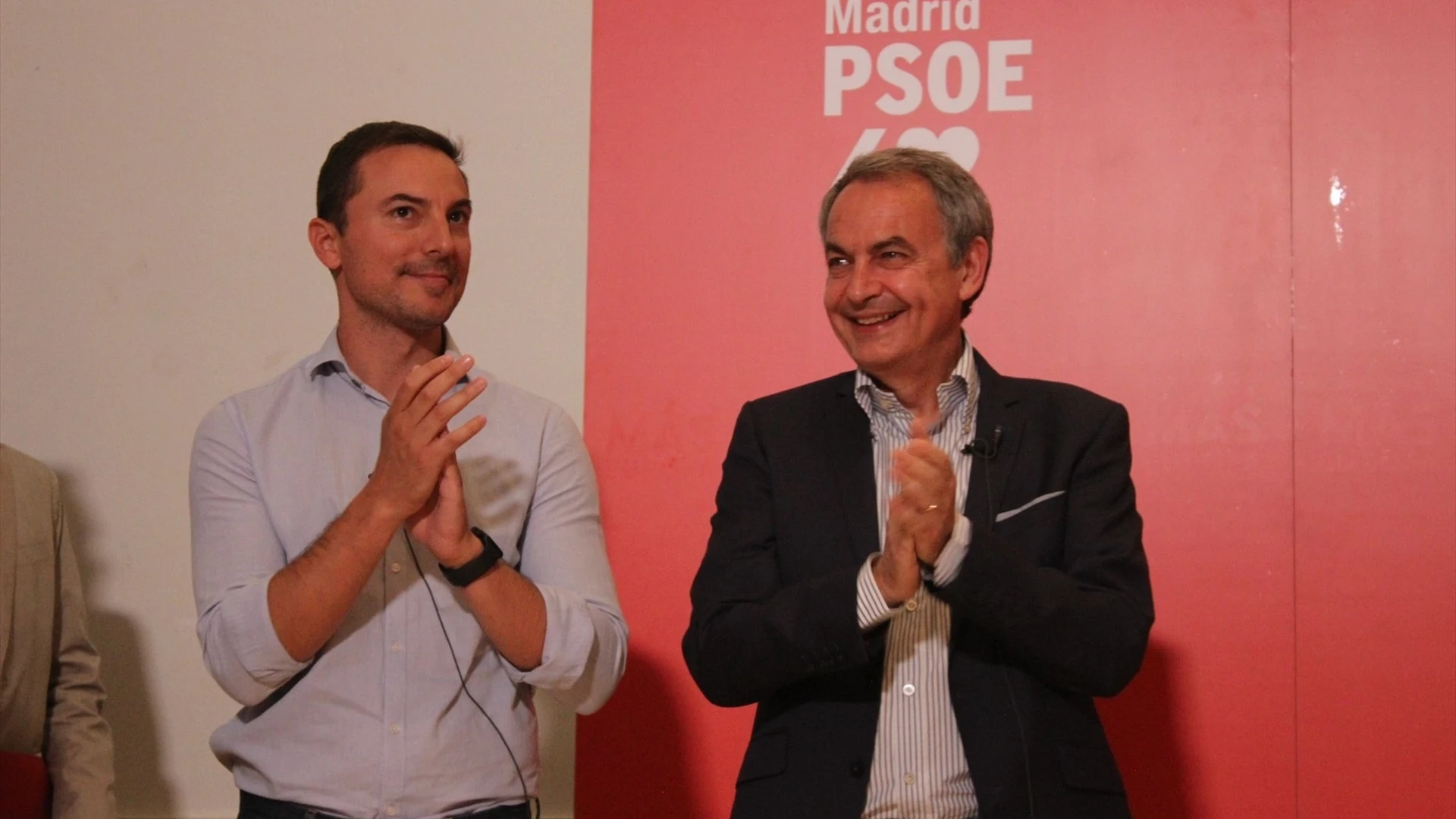 Juan Lobato y José Luis Rodríguez Zapatero en el acto conmemorativo por el 20 aniversario de de la Ley de Medidas de Protección Integral contra la Violencia de Género