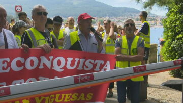 Protesta contra la privatización de la isla de Toralla, en Vigo 