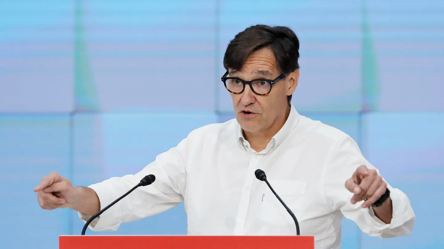 Salvador Illa durante su intervención en el nuevo Consejo Nacional Salvador Illa durante su intervención en el nuevo Consejo Nacional