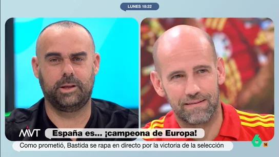 La 'envidia de verano' de Iñaki López por el look de Bastida y Gonzalo Miró Javier Bastida cumple su promesa y se rapa en directo por la victoria de España en la Eurocopa, lo que desata todo tipo de bromas, desde el "ven aquí, Jason Statham" de Iñaki López, al "es muy fácil acostumbrarse" de Gonzalo Miró.