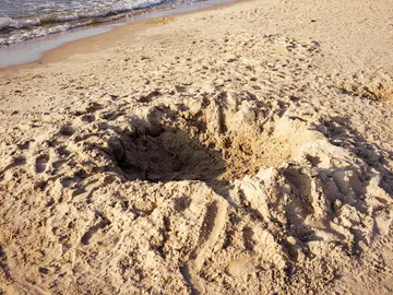 Agujero en la arena Agujero en la arena