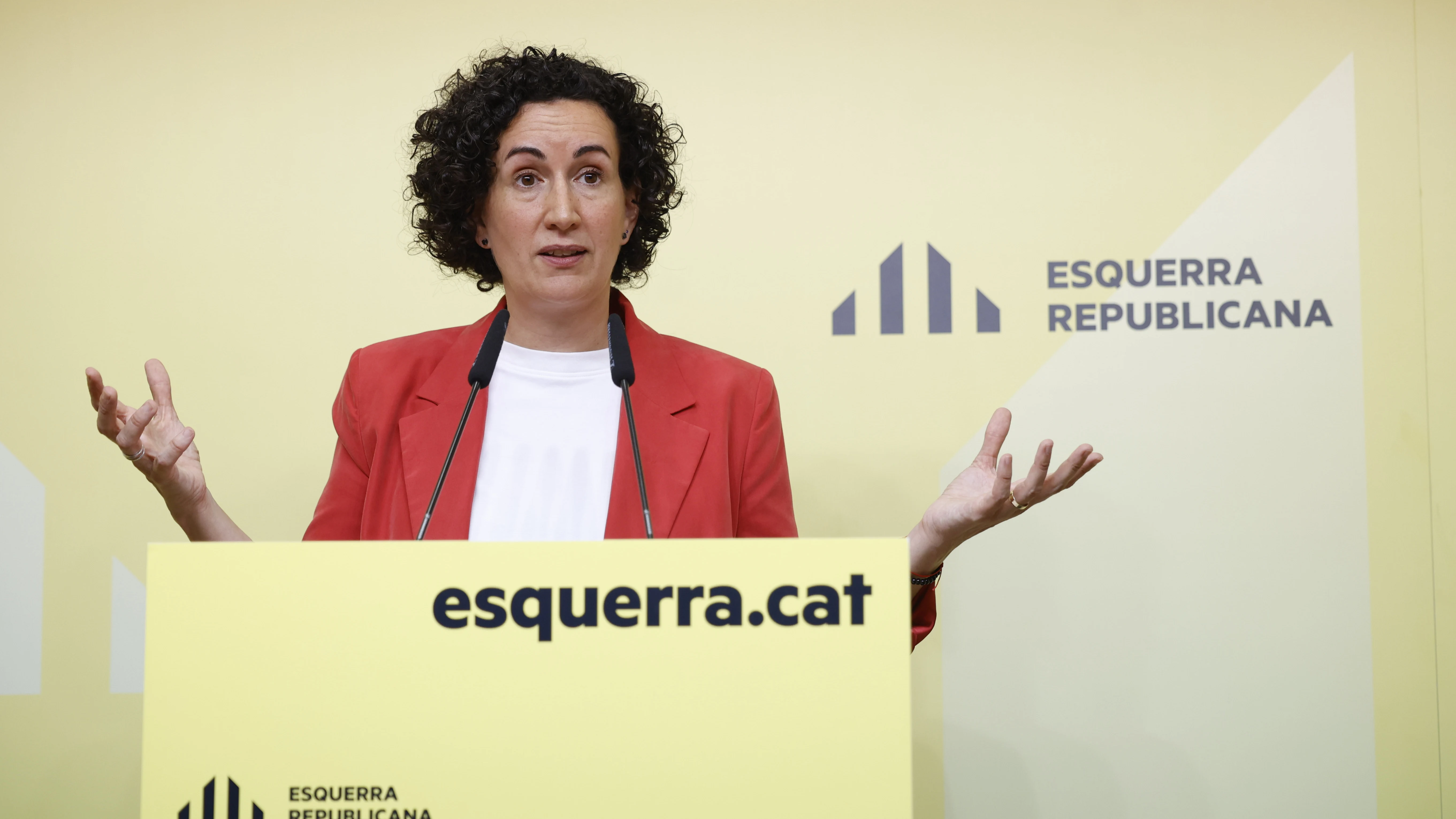 La secretaria general de ERC, Marta Rovira, tras la reunión con su Ejecutiva tras su retorno a España el pasado viernes.