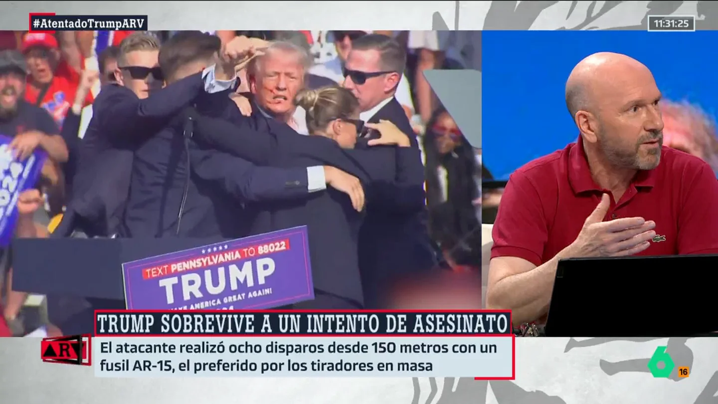 ARV- Óscar Vara analiza la reacción de Trump tras los disparos: "Fue levantarse y ya sabía lo que iba a hacer" ARV- Óscar Vara analiza la reacción de Trump tras los disparos: "Fue levantarse y ya sabía lo que iba a hacer"
