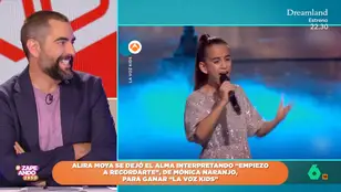 Dani Mateo se queda sin palabras con la ganadora de La Voz Kids: &quot;Quedaos con su cara porque llenará estadios&quot;