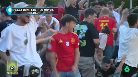 Celebración del gol de Nico en Bilbao