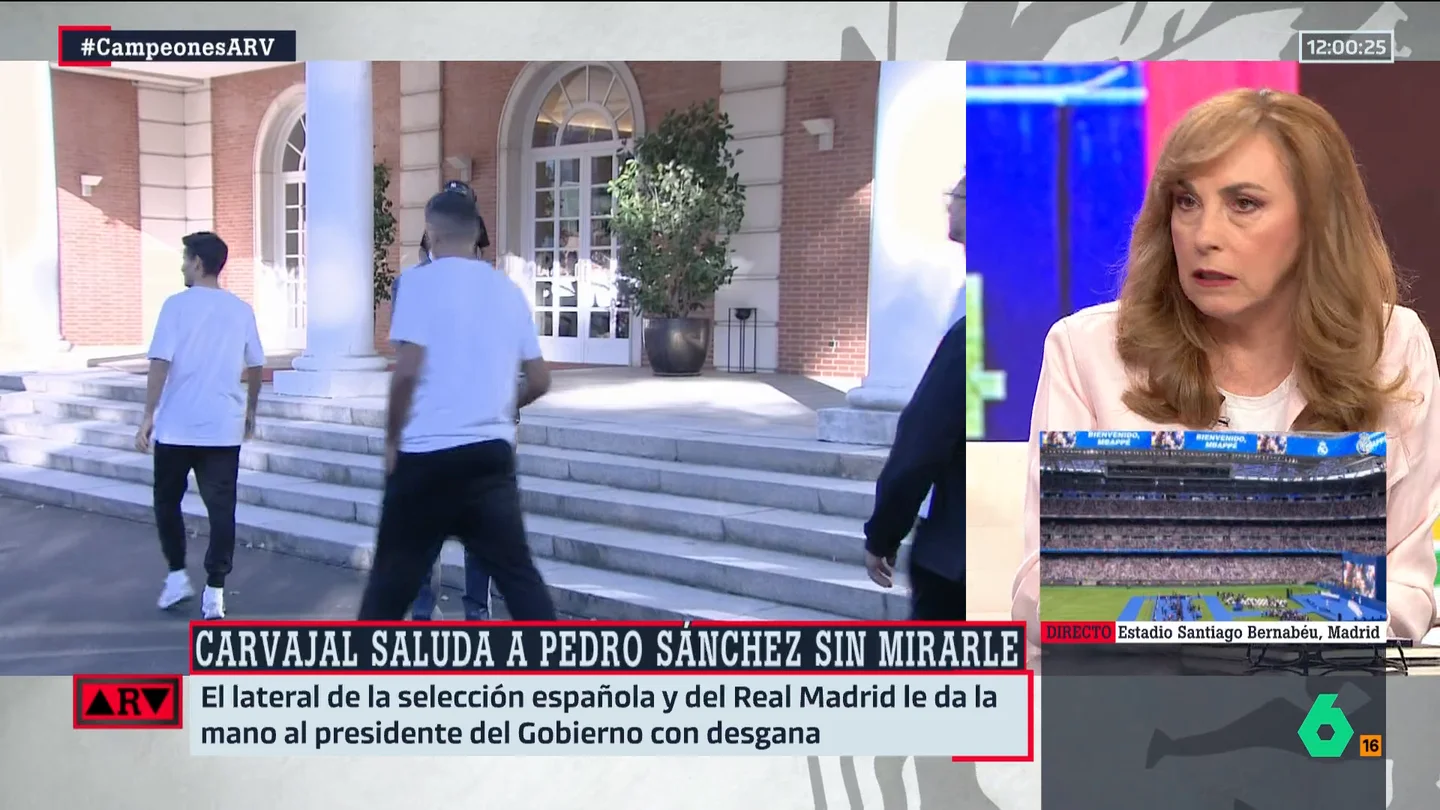 ARV- Angélica Rubio analiza el gesto de Carvajal: "Hasta ayer, había gente que no sabía que era de extrema derecha" ARV- Angélica Rubio analiza el gesto de Carvajal: "Hasta ayer, había gente que no sabía que era de extrema derecha"