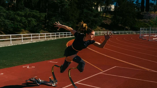 La atleta paralímpica Sara Andrés, durante un entrenamiento en 'Detrás de la medalla'. La atleta paralímpica Sara Andrés, durante un entrenamiento en 'Detrás de la medalla'.