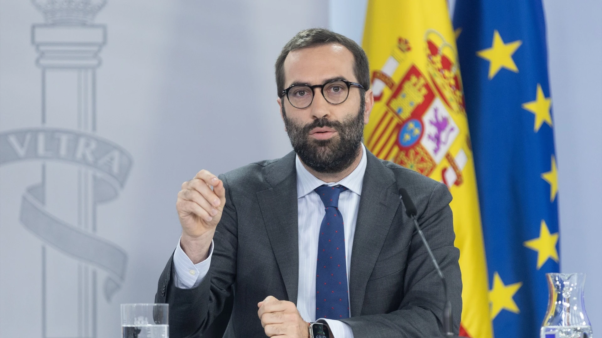 El ministro de Economía, Comercio y Turismo, Carlos Cuerpo, durante una rueda de prensa posterior al Consejo de Ministros.