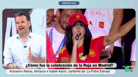 Iñaki López reacciona en este vídeo a la actuación de Aitana durante la celebración de la selección española en Cibeles y la sorprendente predicción de la cantante en la que acierta el resultado de la semifinal de España y la final contra Inglaterra.