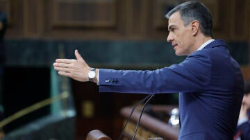 El presidente del Gobierno, Pedro Sánchez, interviene este miércoles en el Congreso, donde ha presentado el plan de calidad democrática.
