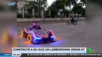 Un padre le construye a su hijo un Lamborghini Vision GT de madera que puede conducir