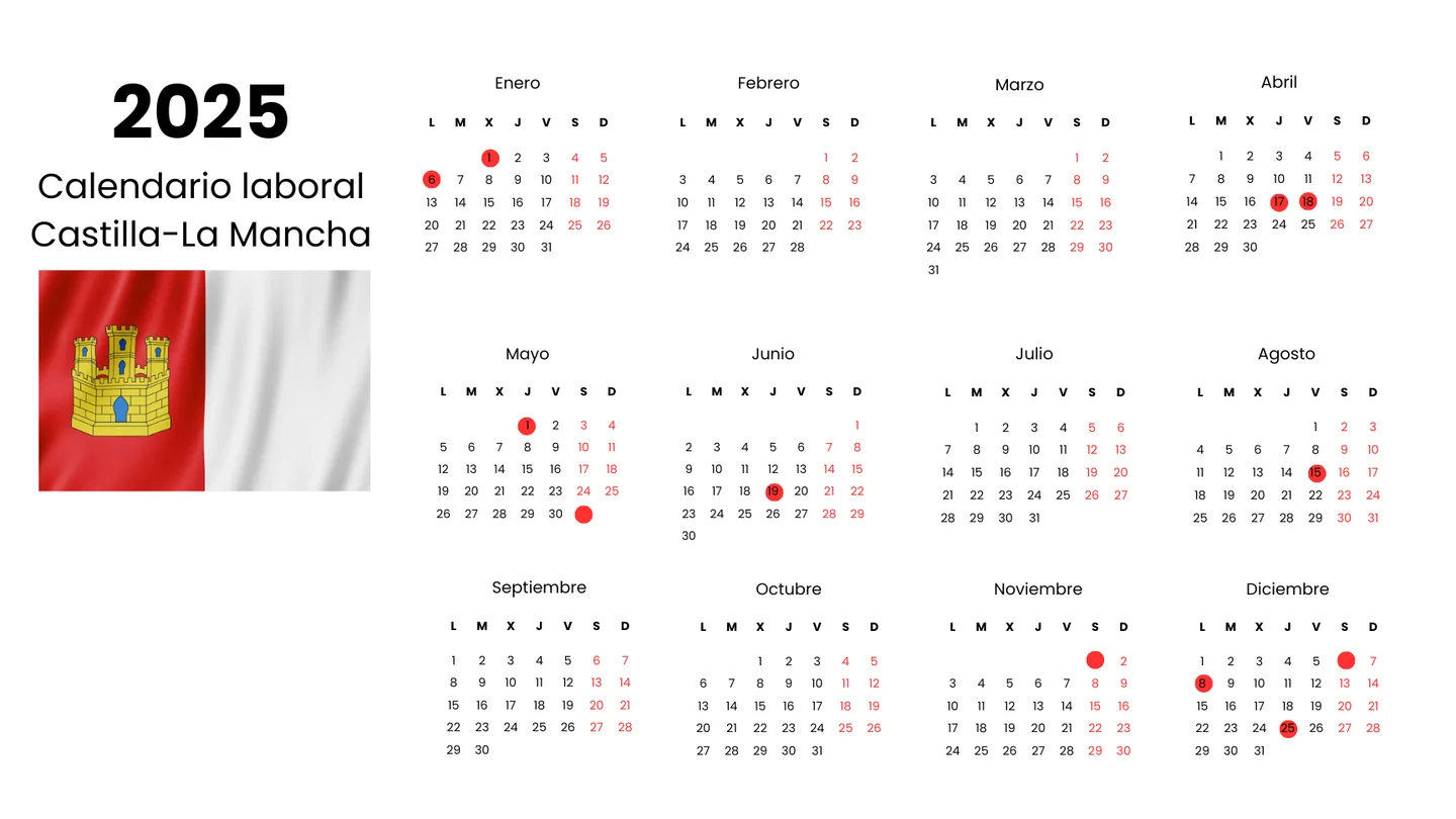 Calendario laboral de Castilla-La Mancha 2025 Calendario laboral de Castilla-La Mancha 2025