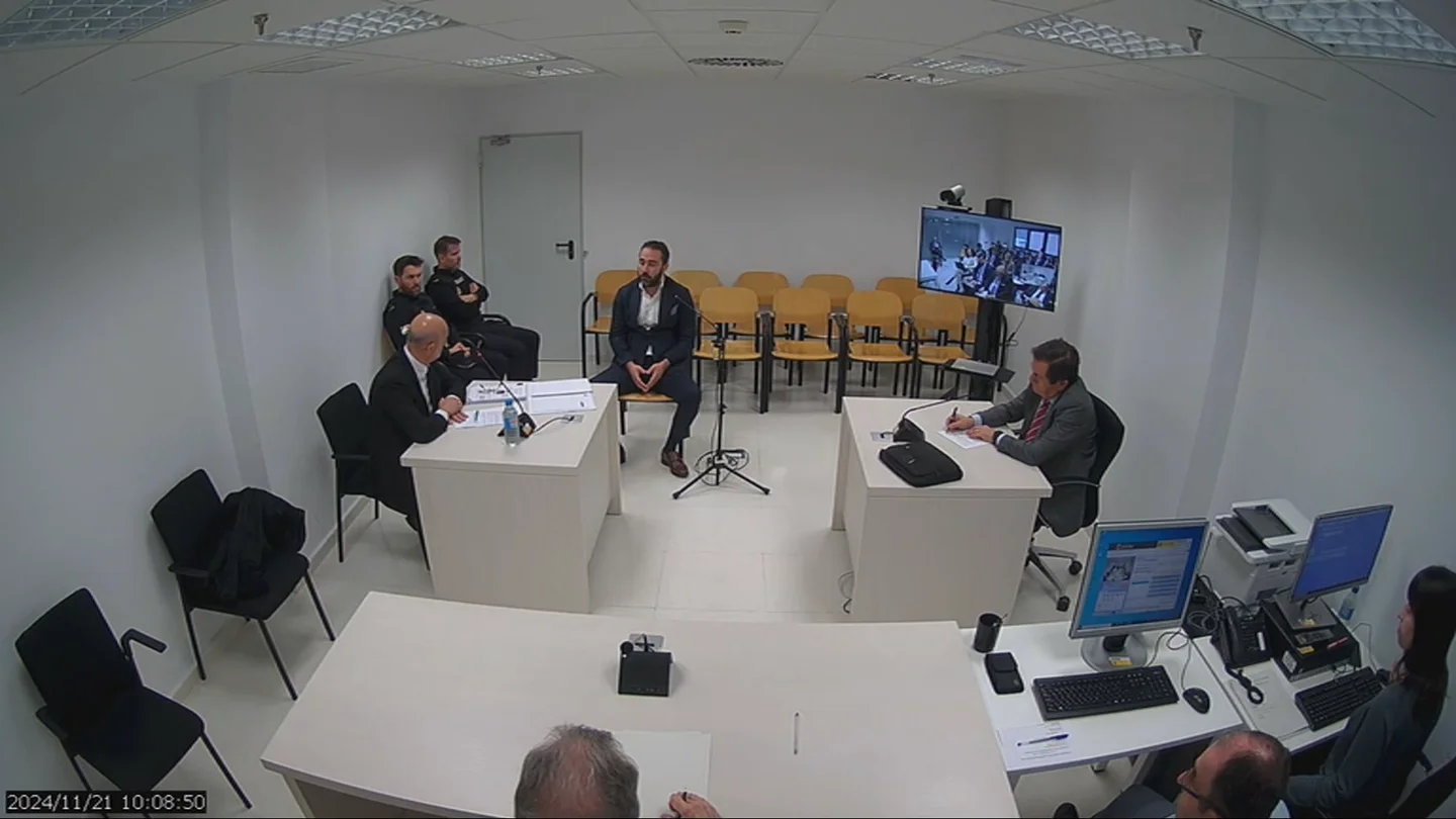 Imagen de la declaración de Víctor de Aldama, presunto comisionista, ante la Justicia Imagen de la declaración de Víctor de Aldama, presunto comisionista, ante la Justicia