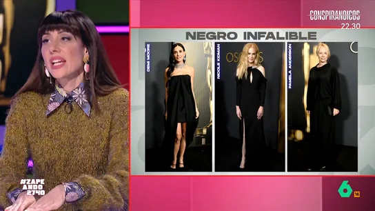 ¿Nicole Kidman, Pamela Anderson o Demi Moore?: Natalia Ferviú escoge su look 'total black' favorito de los Governors Awards Las tres actrices han apostado por vestidos de color negro para acudir a la gala de los Governors Awards, una de las galas previas a los Oscar. Las artistas acudieron con tres propuestas totalmente diferentes. ¿Cuál escogerá la estilista?