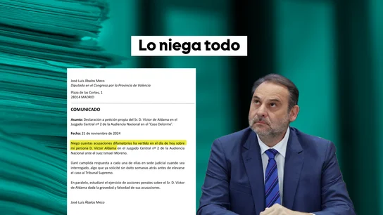 Comunicado de Ábalos con el que intenta desmentir lo declarado por Víctor de Aldama Comunicado de Ábalos con el que intenta desmentir lo declarado por Víctor de Aldama