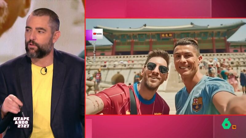 Dani Mateo, al descubrir que CR7 tiene más solicitudes de 'deepfake' que Leo Messi: "Por fin le supera en algo"