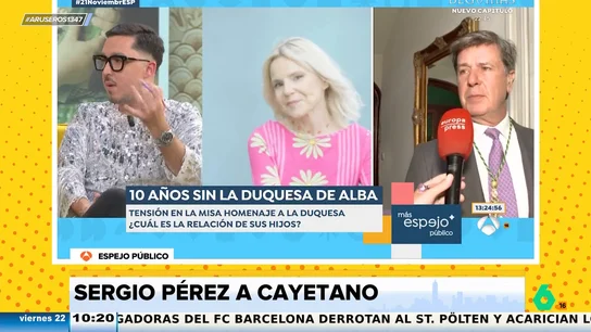 Sergio Pérez, contra Cayetano Martínez de Irujo: "¡Flaco favor haces a la memoria de tu madre!" Sergio Pérez, contra Cayetano Martínez de Irujo: "¡Flaco favor haces a la memoria de tu madre!"