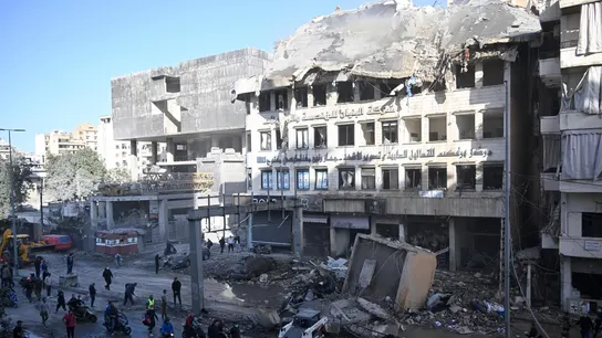Un edificio destruido en Beirut Un edificio destruido en Beirut